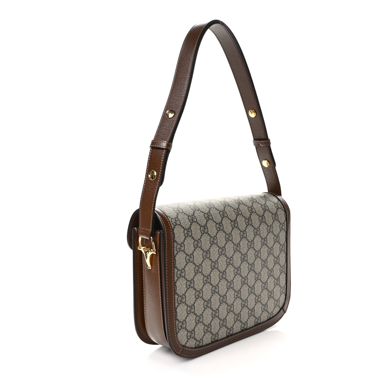 Gucci GG Supreme Monogram Horsebit 1955 Shoulder Bag Beige Brown Sugar 3 of 11