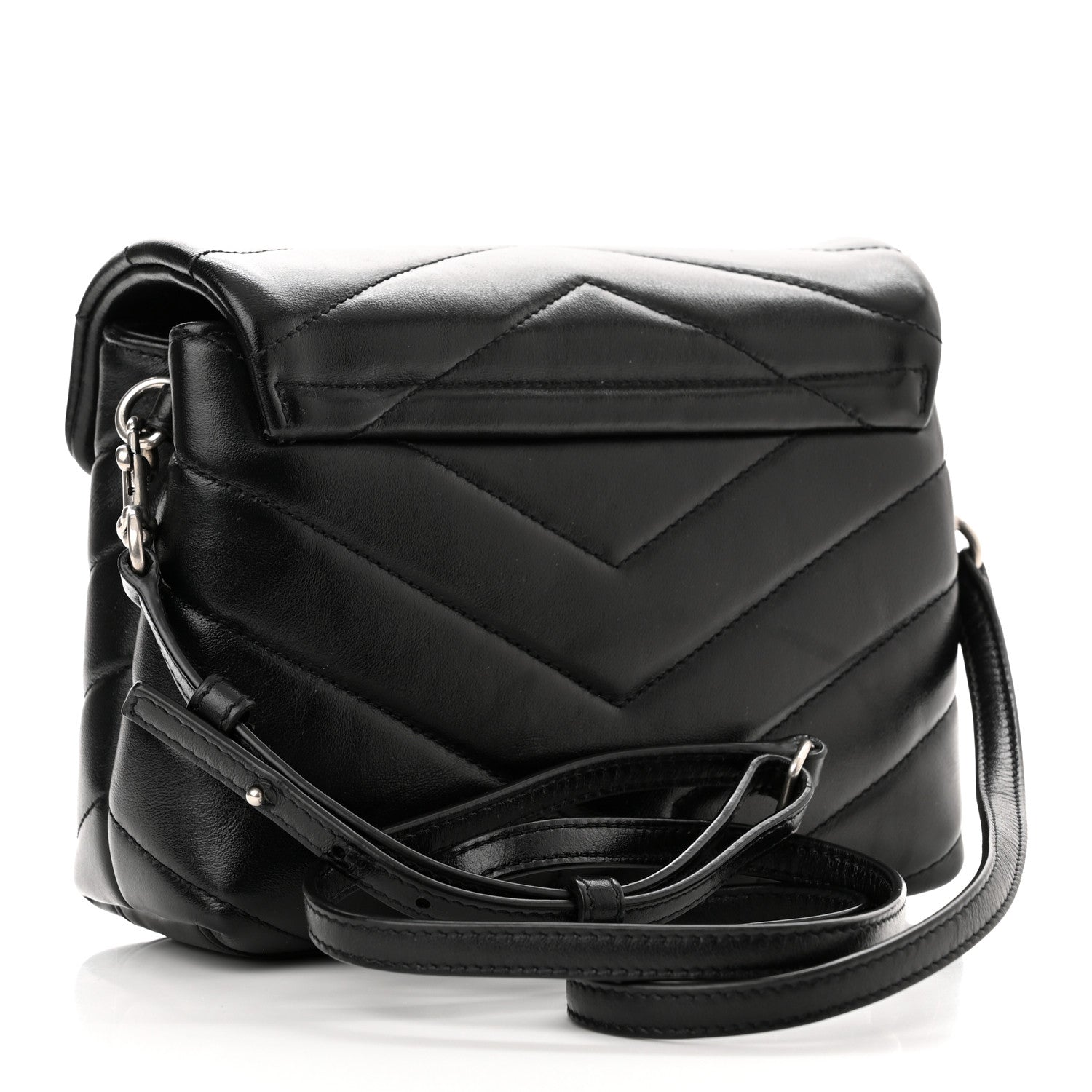 Saint Laurent Calfskin Y Quilted Monogram Toy Loulou Crossbody Bag Black 3 of 11