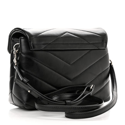 Saint Laurent Calfskin Y Quilted Monogram Toy Loulou Crossbody Bag Black 3 of 11