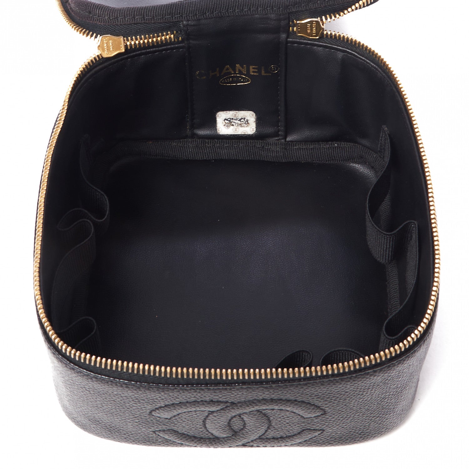 Chanel Caviar CC Vanity Cosmetic Case Black 6 of 9