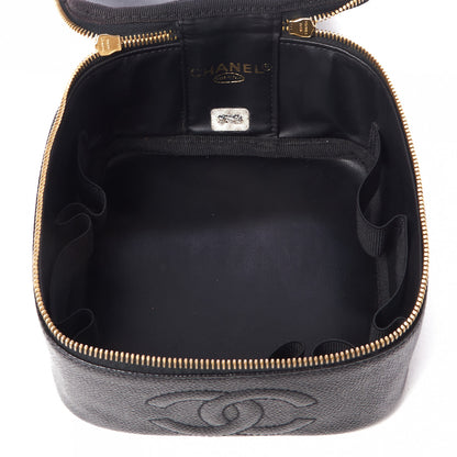 Chanel Caviar CC Vanity Cosmetic Case Black 6 of 9