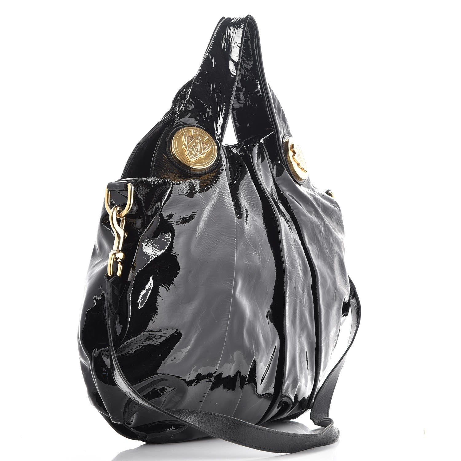 Gucci Patent Large Hysteria Top Handle Bag Black 4 of 9