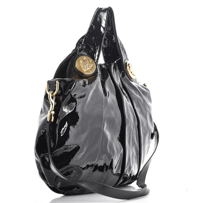 Gucci Patent Large Hysteria Top Handle Bag Black 4 of 9