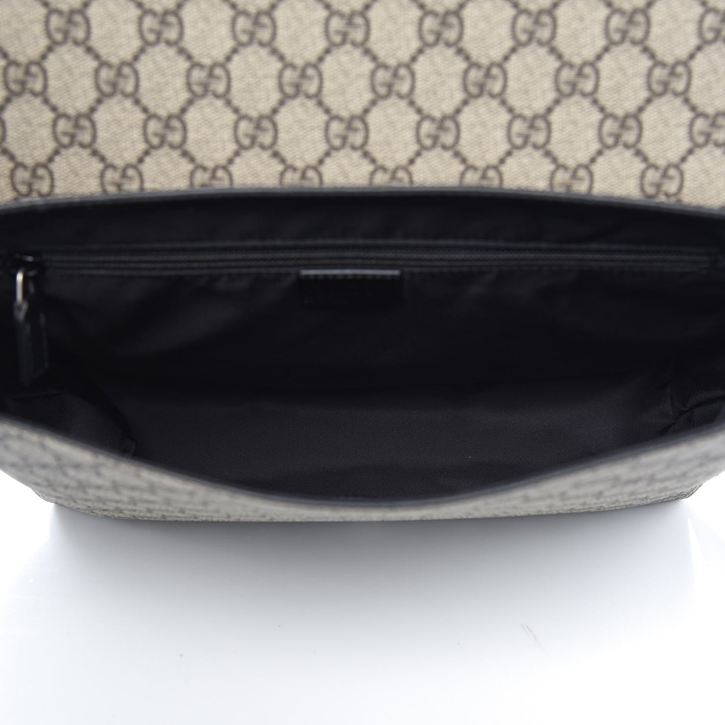 GG Supreme Monogram Web Flap Messenger Bag Black