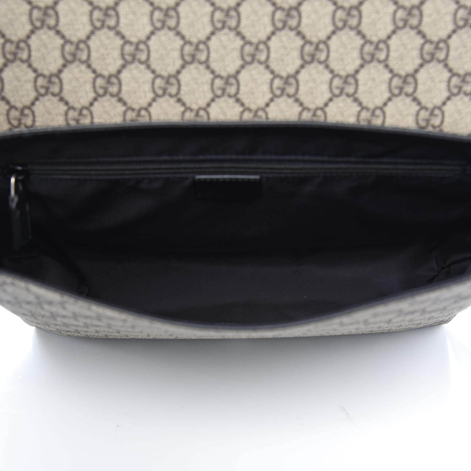Gucci GG Supreme Monogram Web Flap Messenger Bag Black 5 of 8