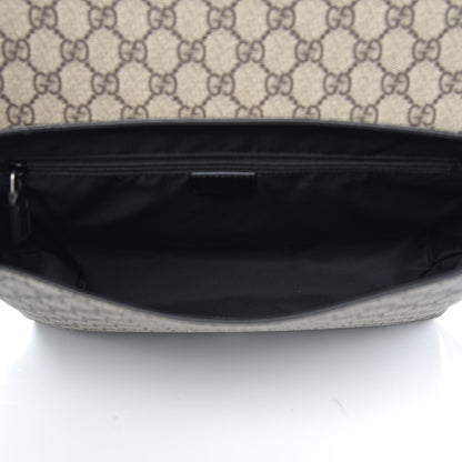 Gucci GG Supreme Monogram Web Flap Messenger Bag Black 5 of 8