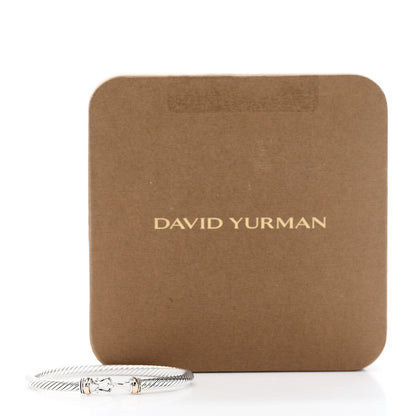 David Yurman Sterling Silver 18K Rose Gold 4mm Cable Classic Buckle Bracelet 5 of 5