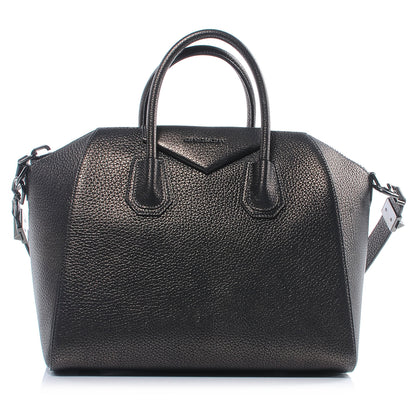 Givenchy Grained Goatskin Metallic Antigona Medium Gunmetal 1 of 8