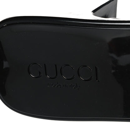 Gucci Rubber Gucci Logo Womens Platform 20/60mm Slide Sandals 37 Black 7 of 10