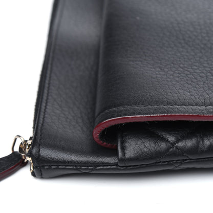 Chanel Grained Calfskin Quilted Large Archi Chic Cosmetic Case Black 14 of 16