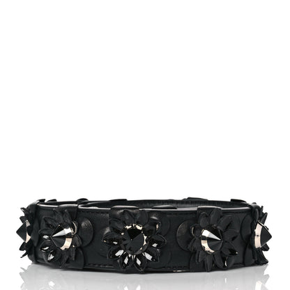 Fendi Vitello Dolce Nappa Patent Flowerland Studded Strap You Black 2 of 5