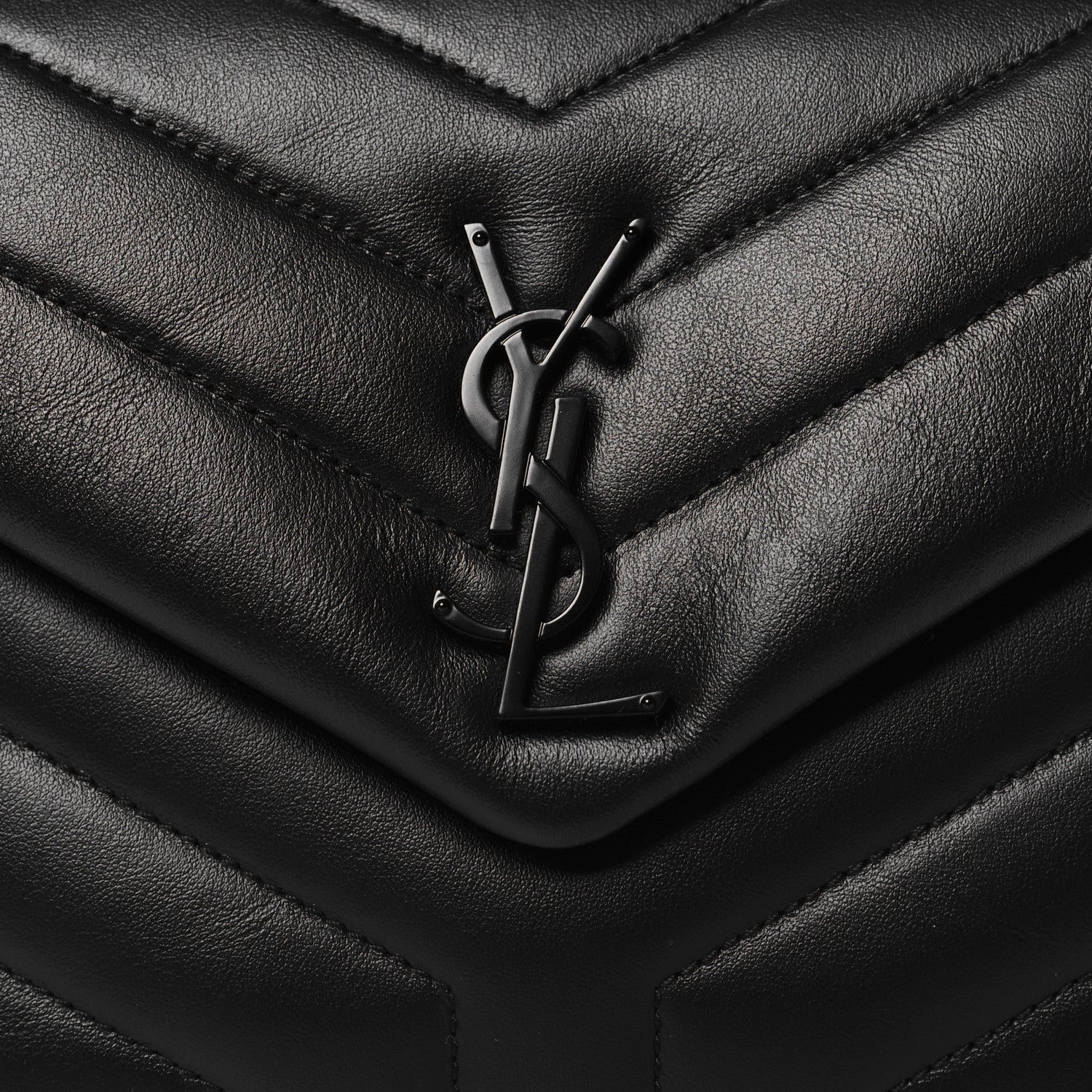 Saint Laurent Calfskin Y Quilted Monogram Monochrome Small Loulou Chain Satchel Black 8 of 10