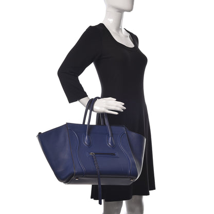 Celine Supple Calfskin Medium Phantom Luggage Indigo 2 of 10