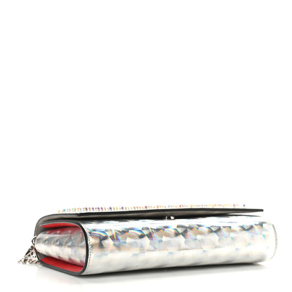 Christian Louboutin Metallic Calfskin Spikes Paloma Clutch Silver 4 of 8