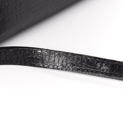 Gucci Textured Calfskin Bamboo Bar Clutch Black 13 of 15