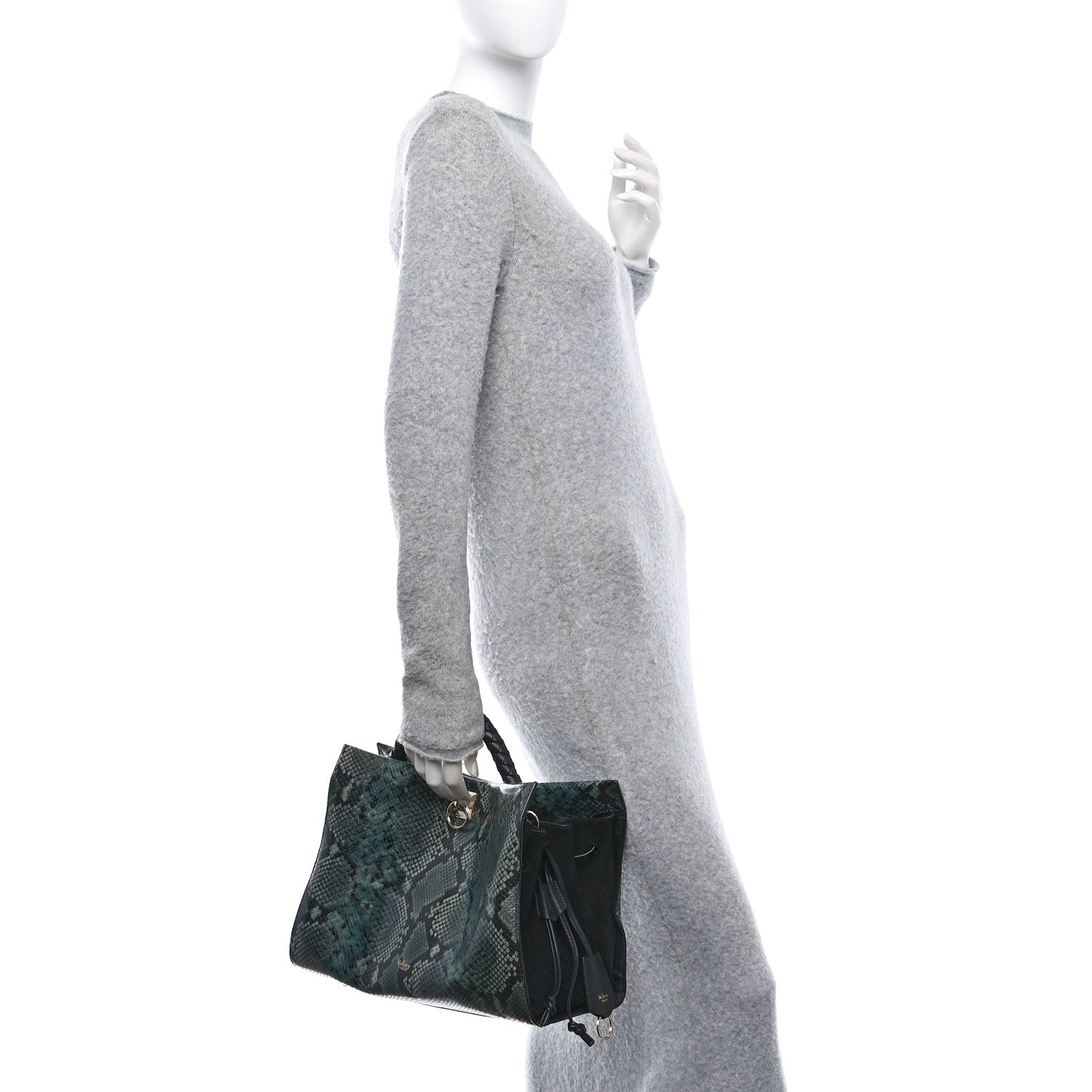Mulberry Snakeskin Suede Iris Tote Green 2 of 10