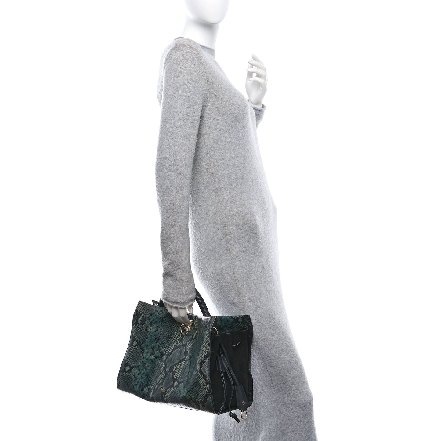 Snakeskin Suede Iris Tote Green
