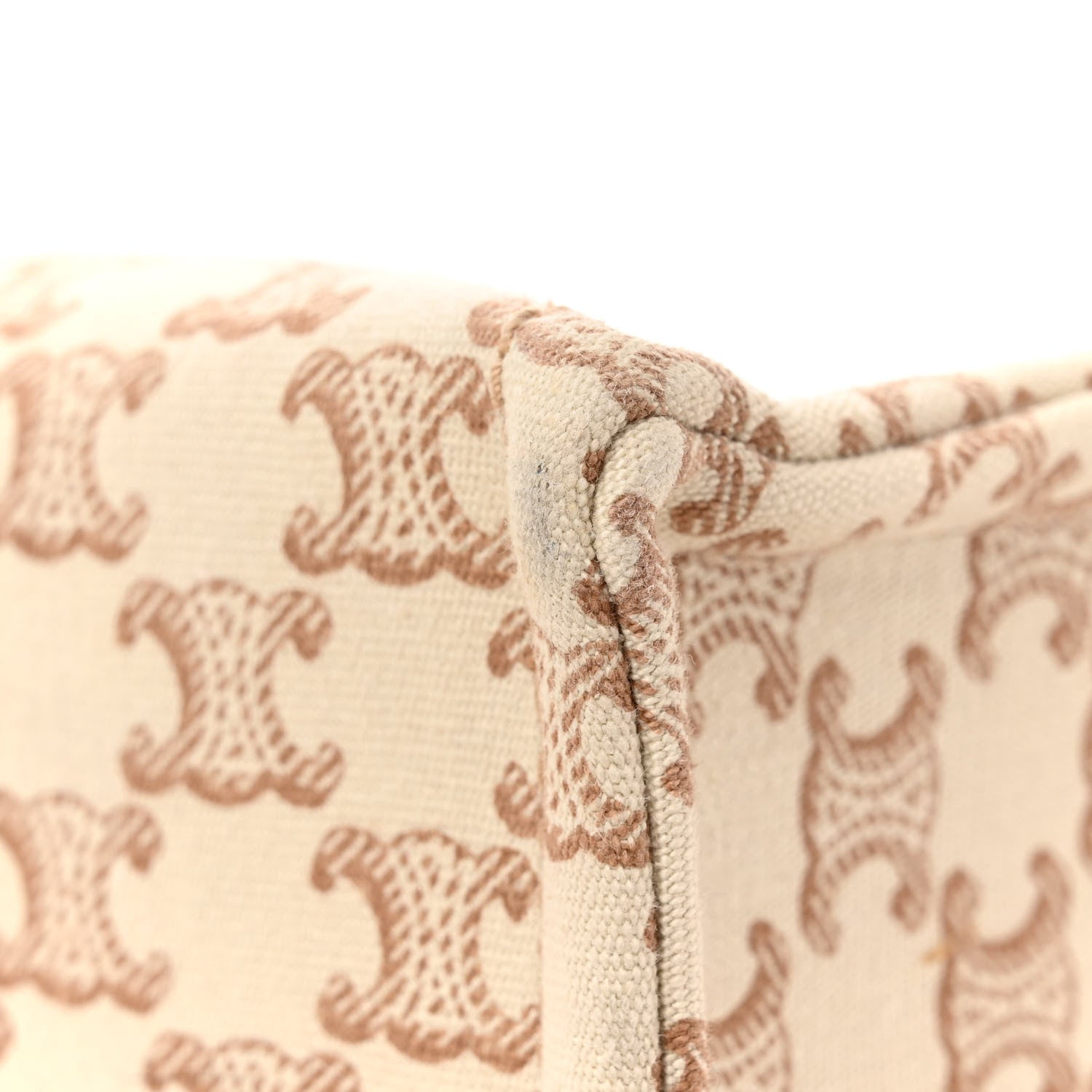 Celine Canvas Calfskin Triomphe Large Cabas Thais White 10 of 10