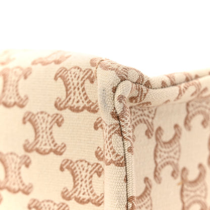 Celine Canvas Calfskin Triomphe Large Cabas Thais White 10 of 10