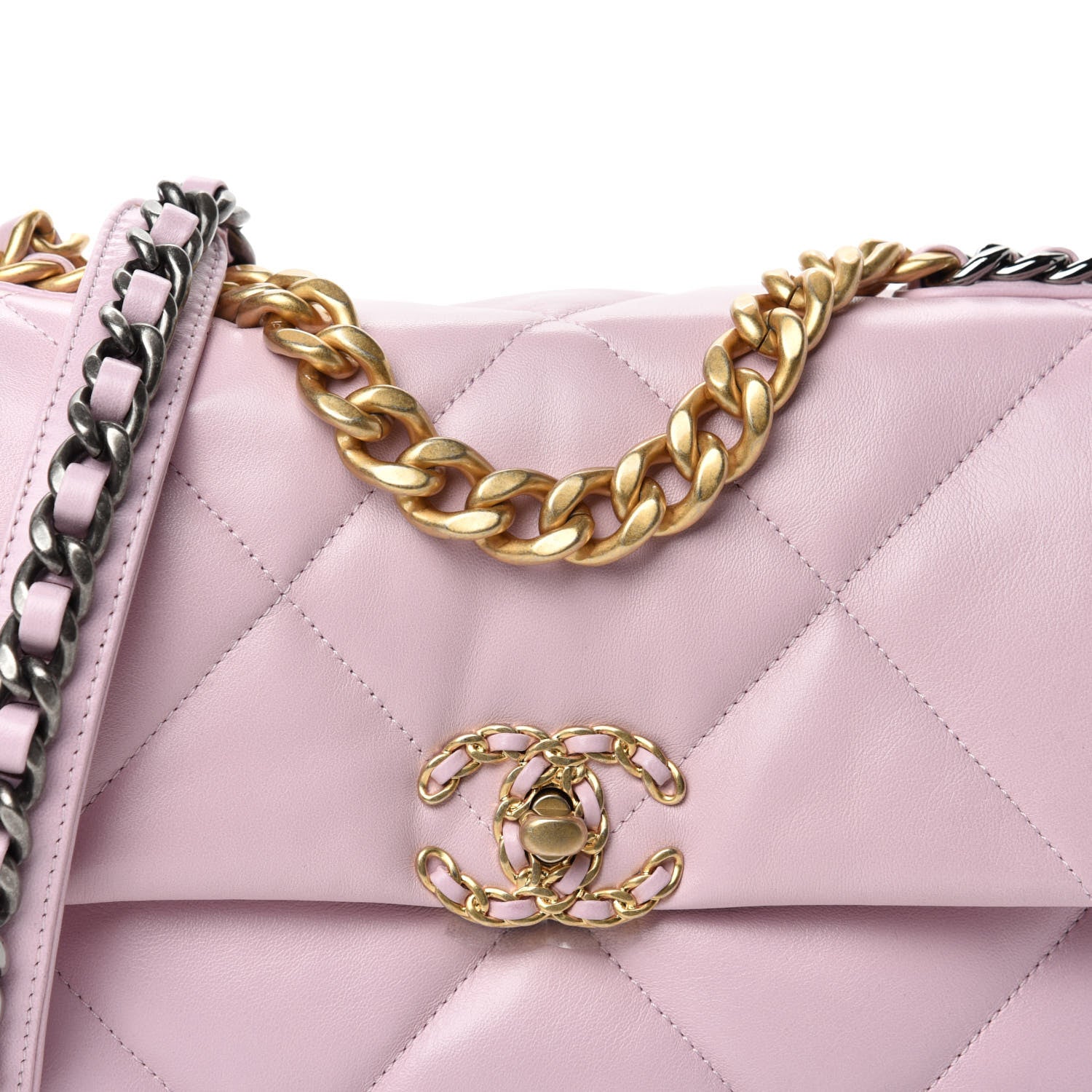 Chanel Lambskin Quilted Medium 19 Flap Light Pink 10 of 11