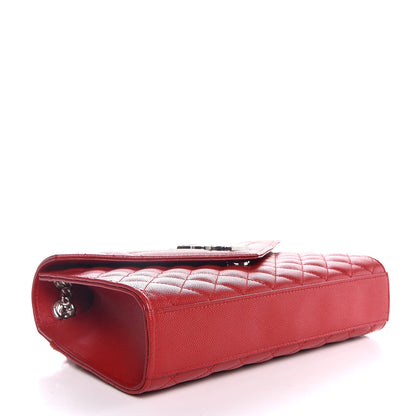 Saint Laurent Grain De Poudre Textured Mixed Matelasse Triquilt Medium Monogram Satchel Red 5 of 9