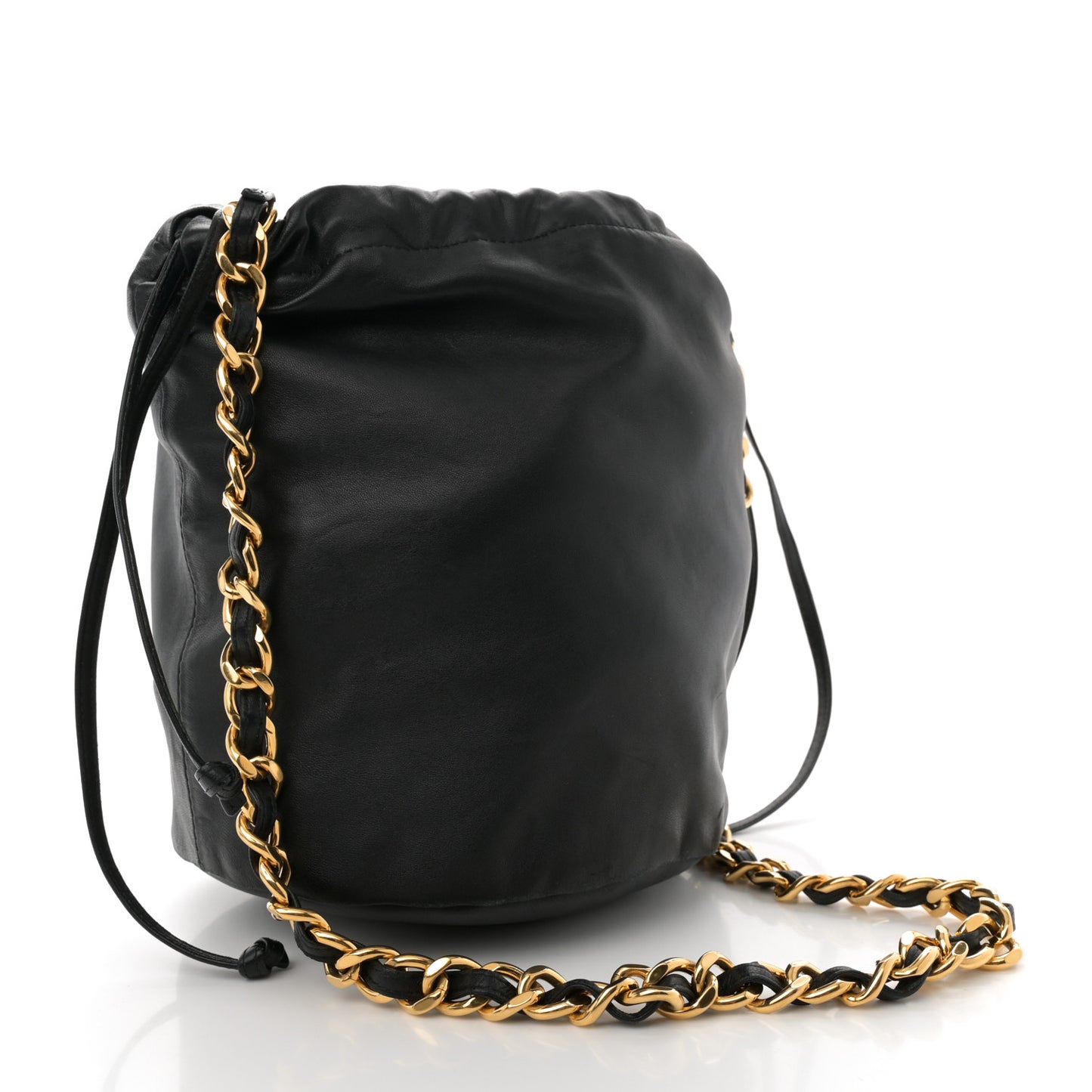 Smooth Calfskin Aria Bucket Bag Black