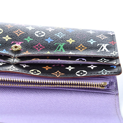 Louis Vuitton Monogram Multicolor Sarah Wallet Black Violet 9 of 10