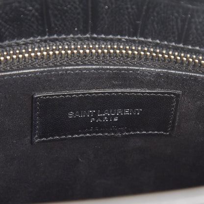 Saint Laurent Calfskin Crocodile Embossed Small Sac de Jour Black 6 of 8