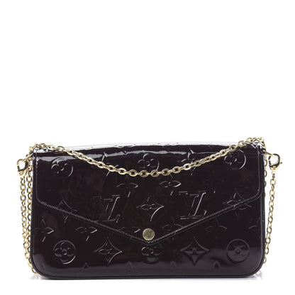 Louis Vuitton Vernis Pochette Felicie Chain Wallet Amarante 1 of 13