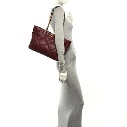 Chanel Lambskin Quilted Chanel 19 East West Shopping Bag Dark Brown 2 of 10