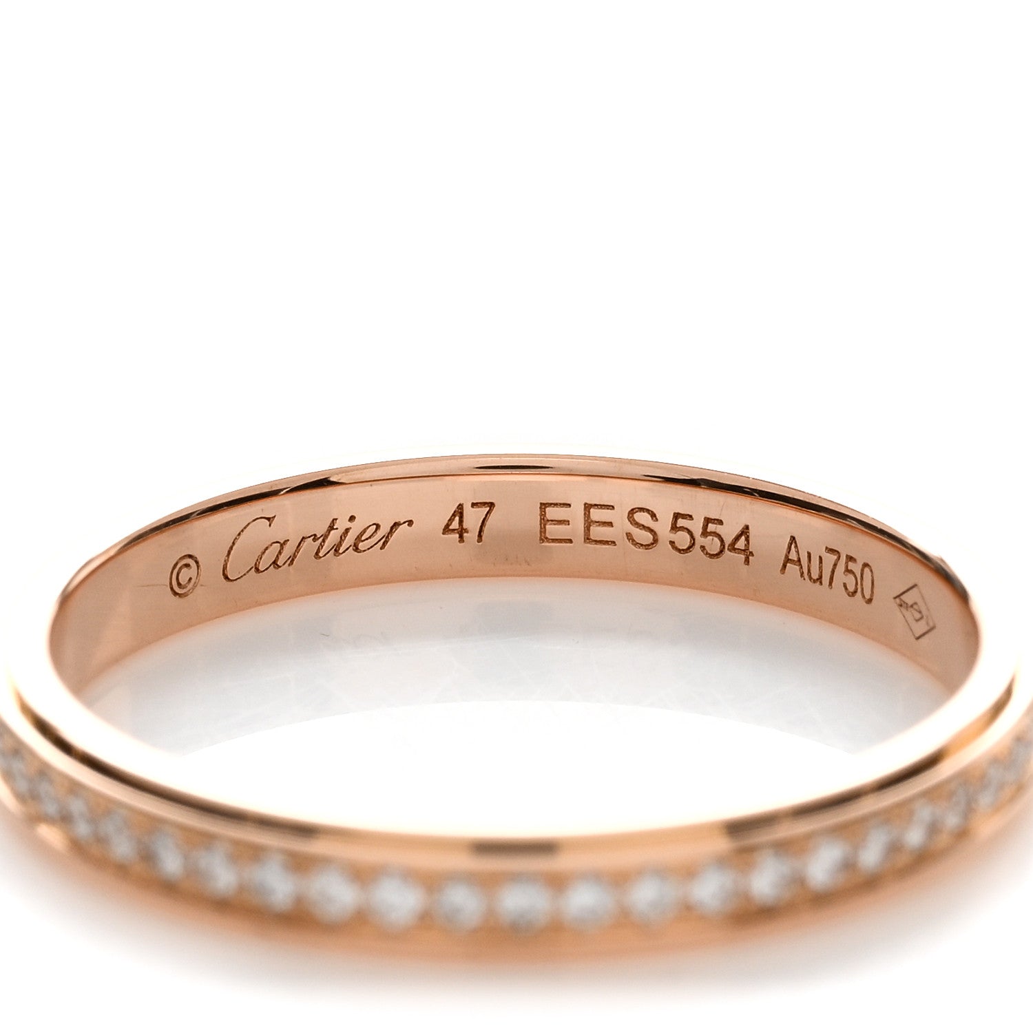 Cartier 18K Pink Gold Diamond 2.3mm D'Amour Wedding Band Ring 47 4 3 of 3