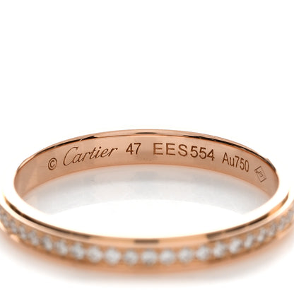 Cartier 18K Pink Gold Diamond 2.3mm D'Amour Wedding Band Ring 47 4 3 of 3