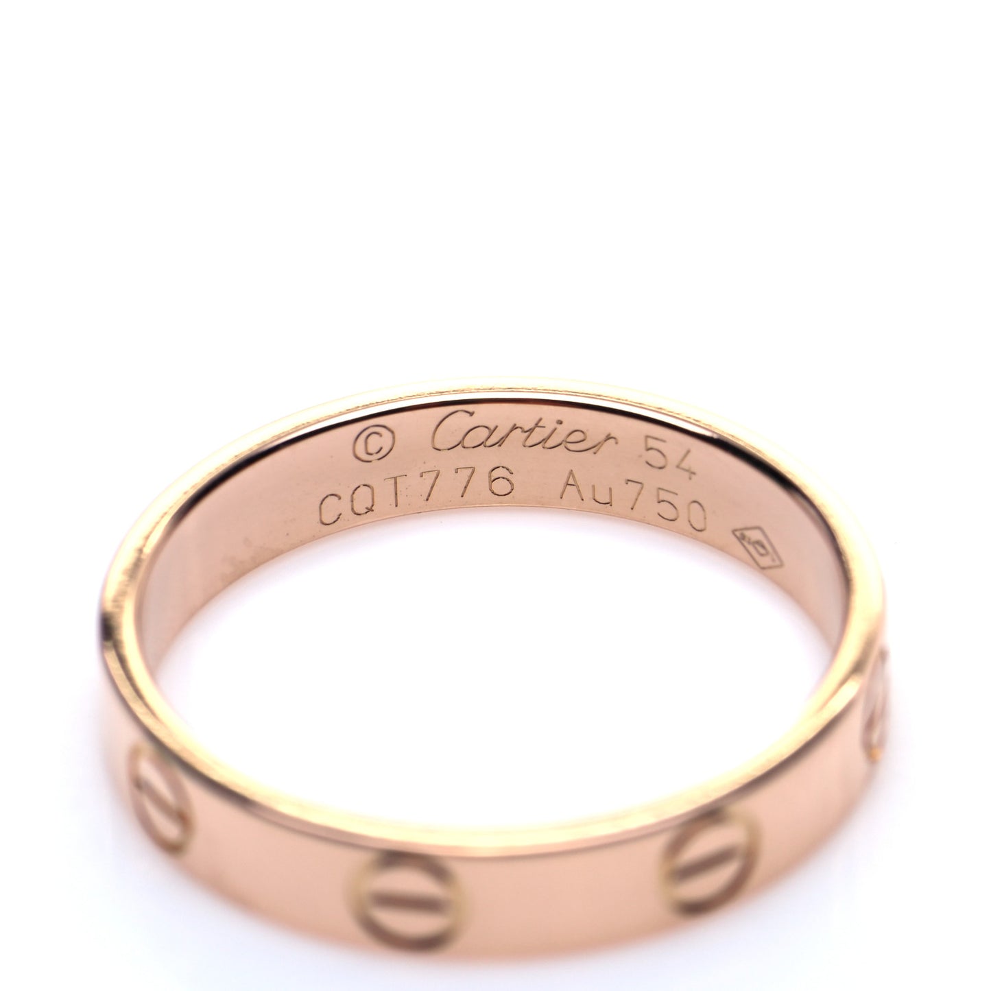 18K Pink Gold 3.5mm LOVE Wedding Band Ring 54 7