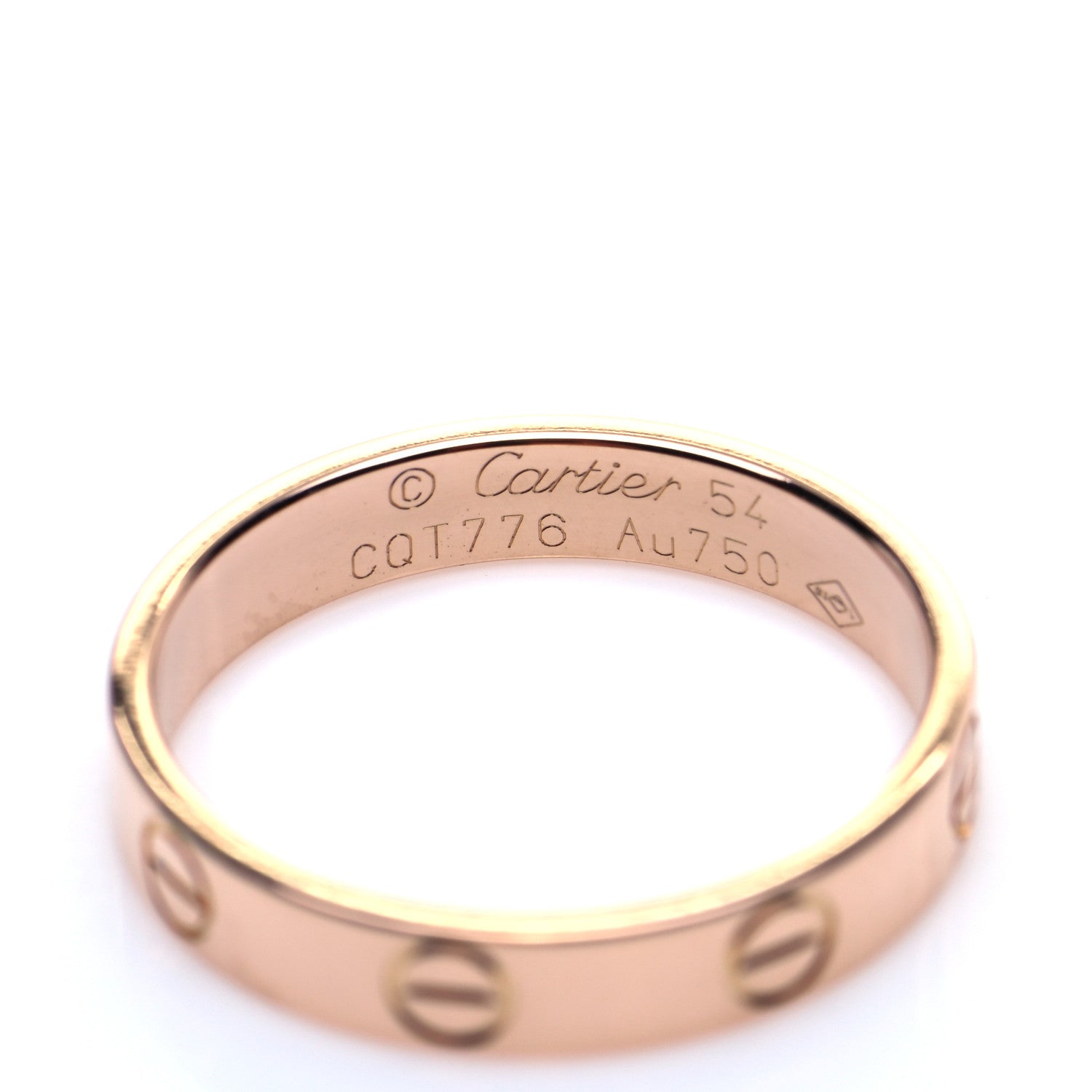 Cartier 18K Pink Gold 3.5mm LOVE Wedding Band Ring 54 7 4 of 5