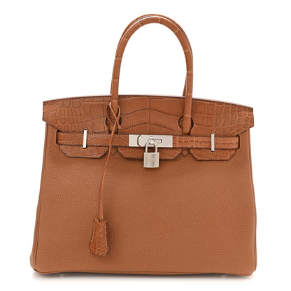 Hermes Togo Matte Alligator Birkin Touch 30 Gold 1 of 11