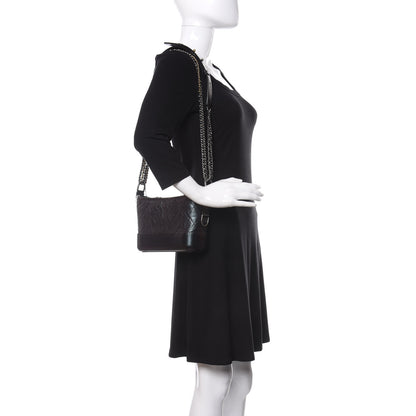Chanel Iridescent Aged Calfskin Quilted Small Gabrielle Hobo Black 2 of 11