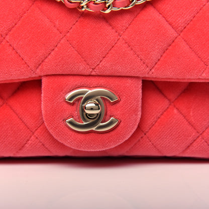 Chanel Velvet Quilted Mini Rectangular Pearl Crush Flap Coral 10 of 10