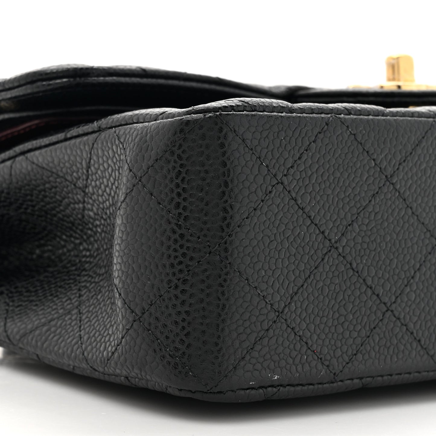 Caviar Quilted Small Double Flap Black