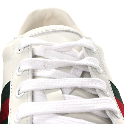 Gucci Calfskin Crocodile Web Womens Ace Sneakers 39 White Green 12 of 13