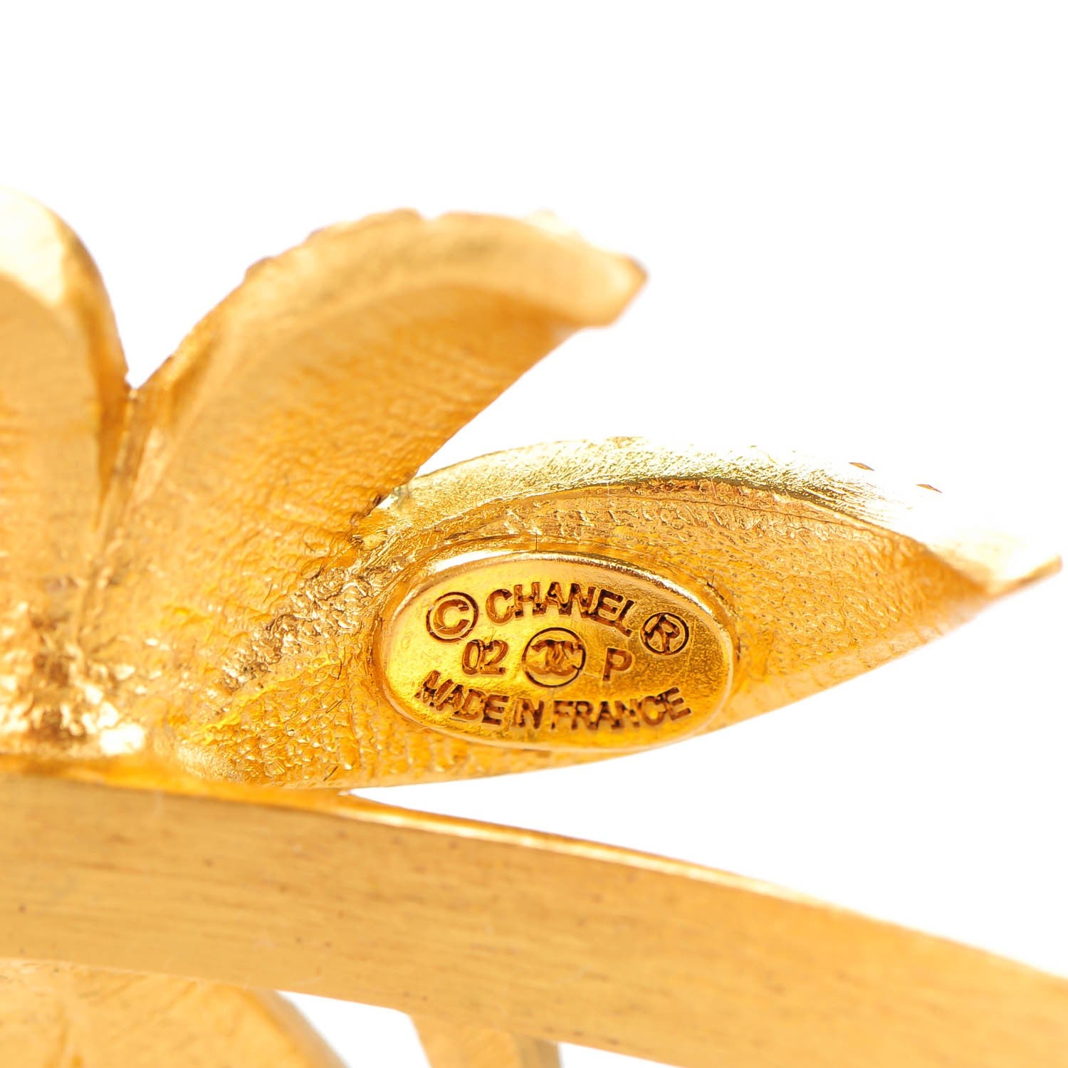 Chanel Pearl Crystal CC Palm Tree Cuff Gold 4 of 4