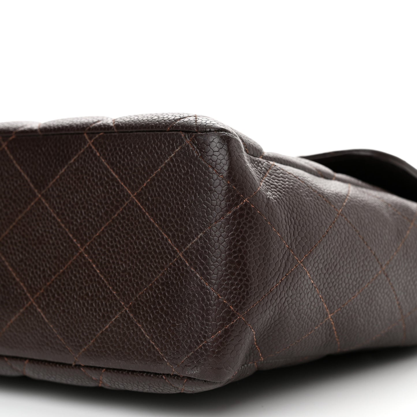 Caviar Quilted Jumbo Single Flap Brown