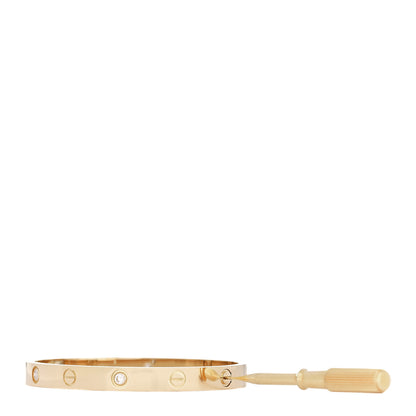 Cartier 18K Yellow Gold 4 Diamond LOVE Bracelet 17 4 of 7