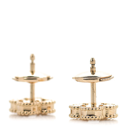 Van Cleef & Arpels 18K Yellow Gold Mother of Pearl Sweet Alhambra Earrings 5 of 6