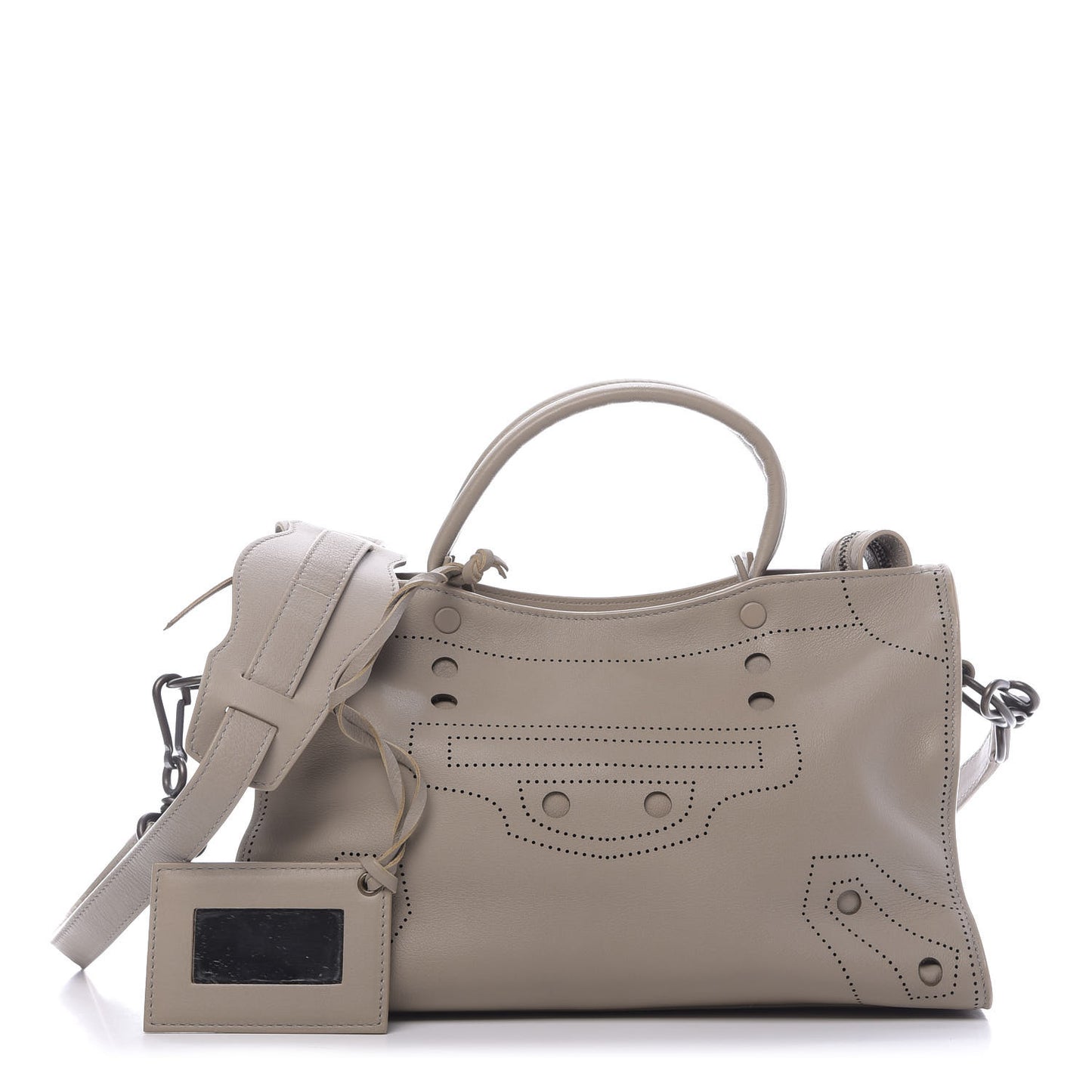 Veau Soyeux Perforated Blackout Hardware S City Gris Cendre
