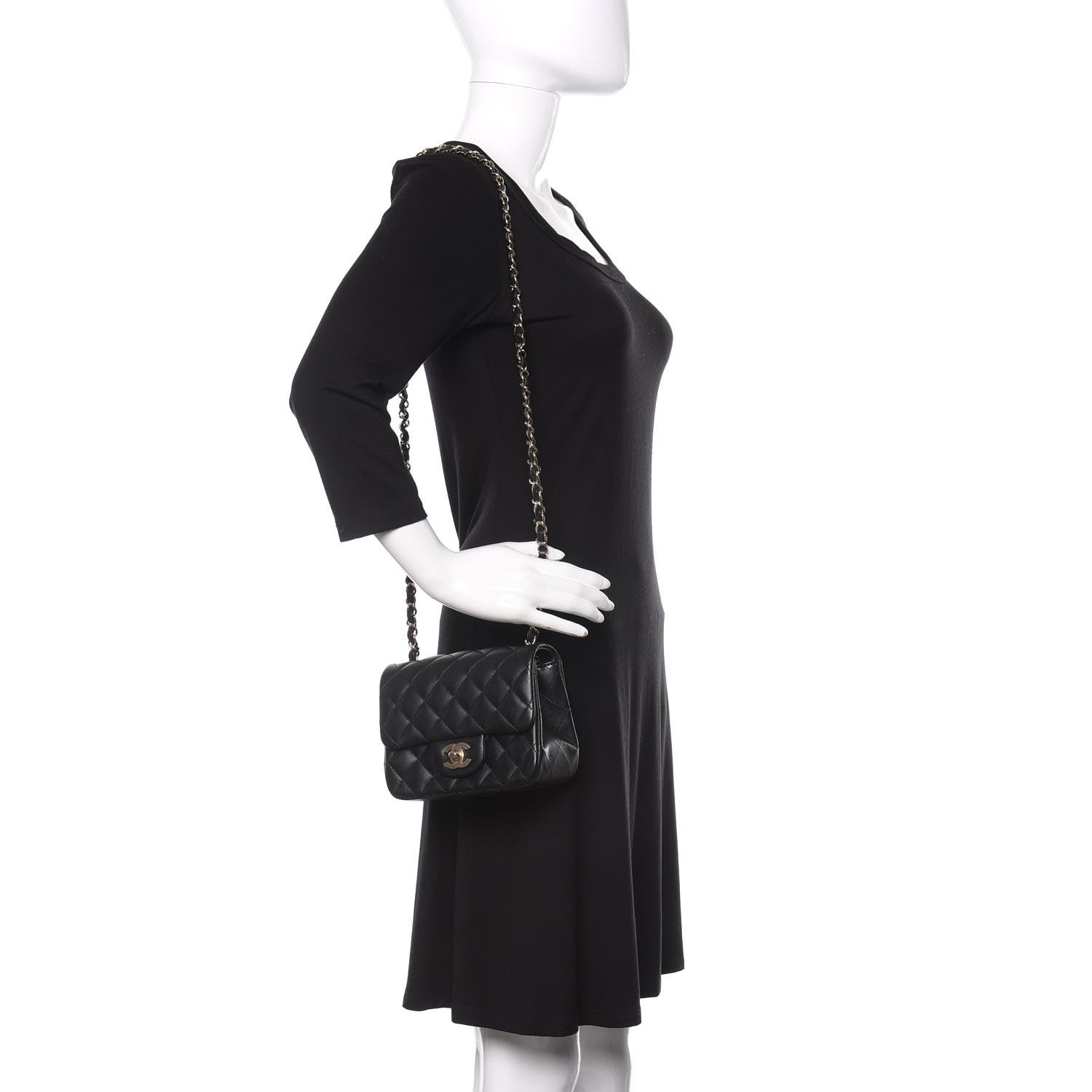 Chanel Lambskin Quilted Mini Square Flap Black 2 of 11