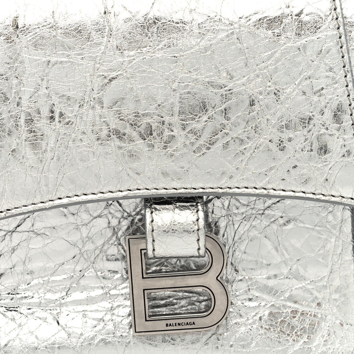 Metallic Calfskin Downtown Chain Shoulder Bag XS Silver