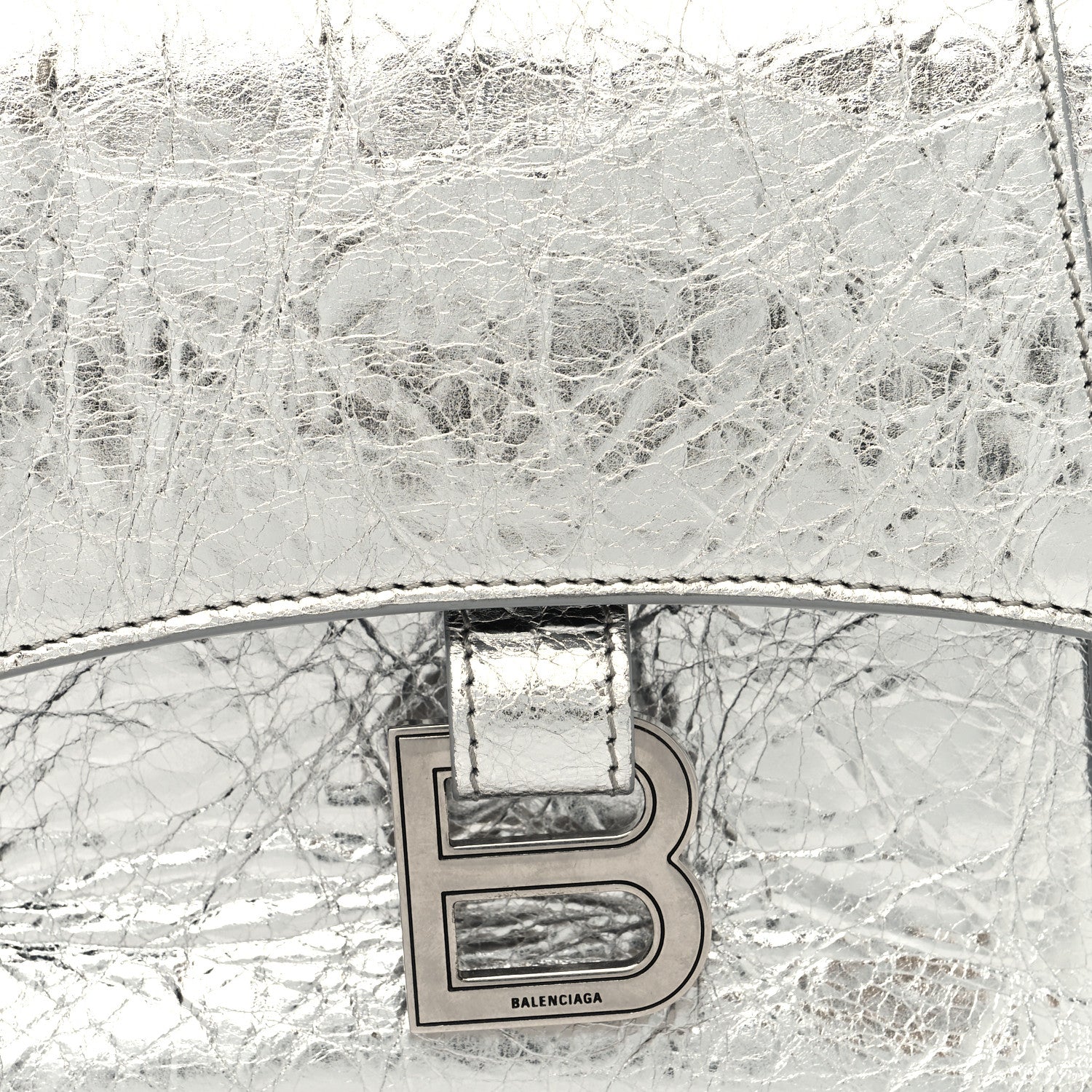Balenciaga Metallic Calfskin Downtown Chain Shoulder Bag XS Silver 8 of 10