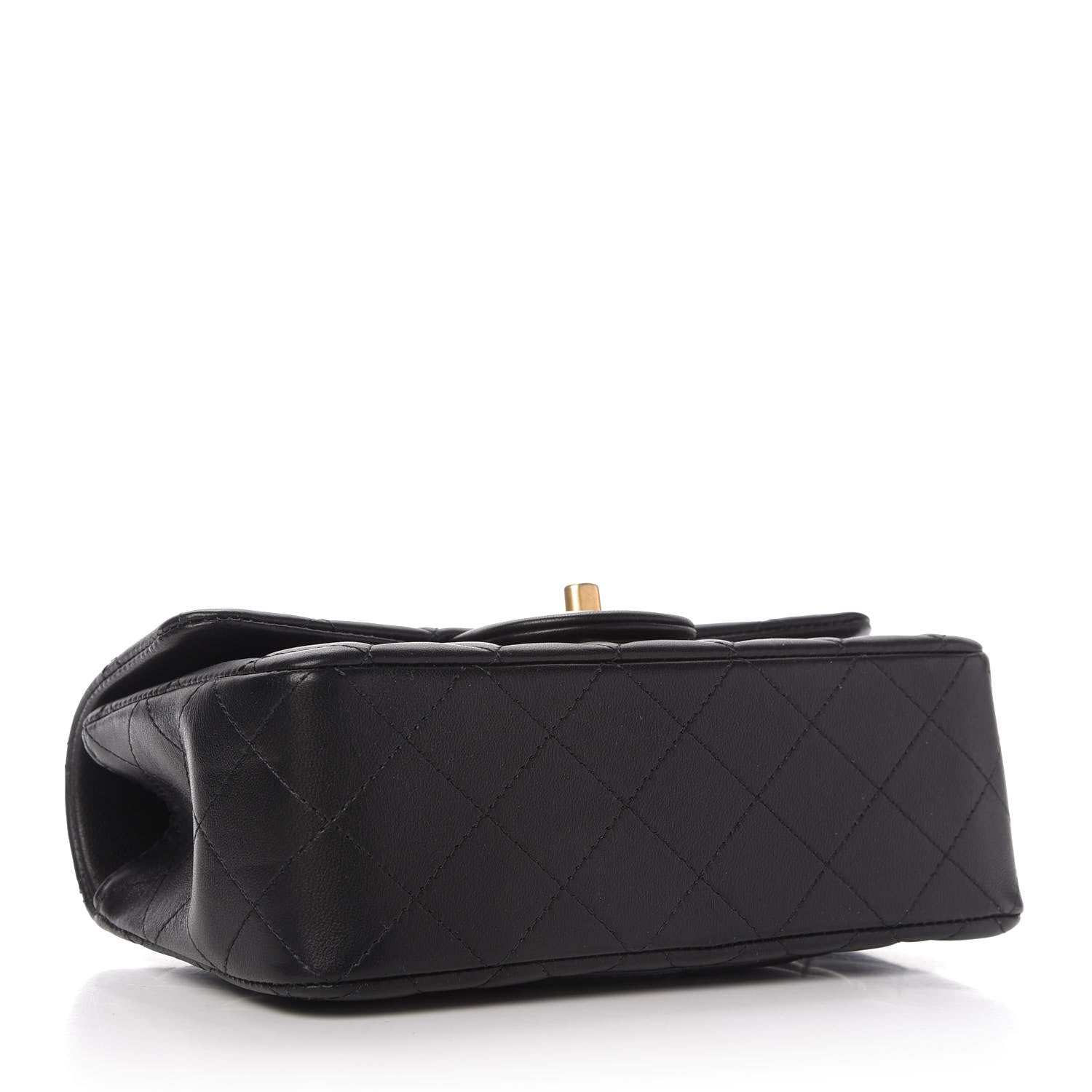 Chanel Lambskin Quilted Mini Top Handle Rectangular Flap Black 4 of 11