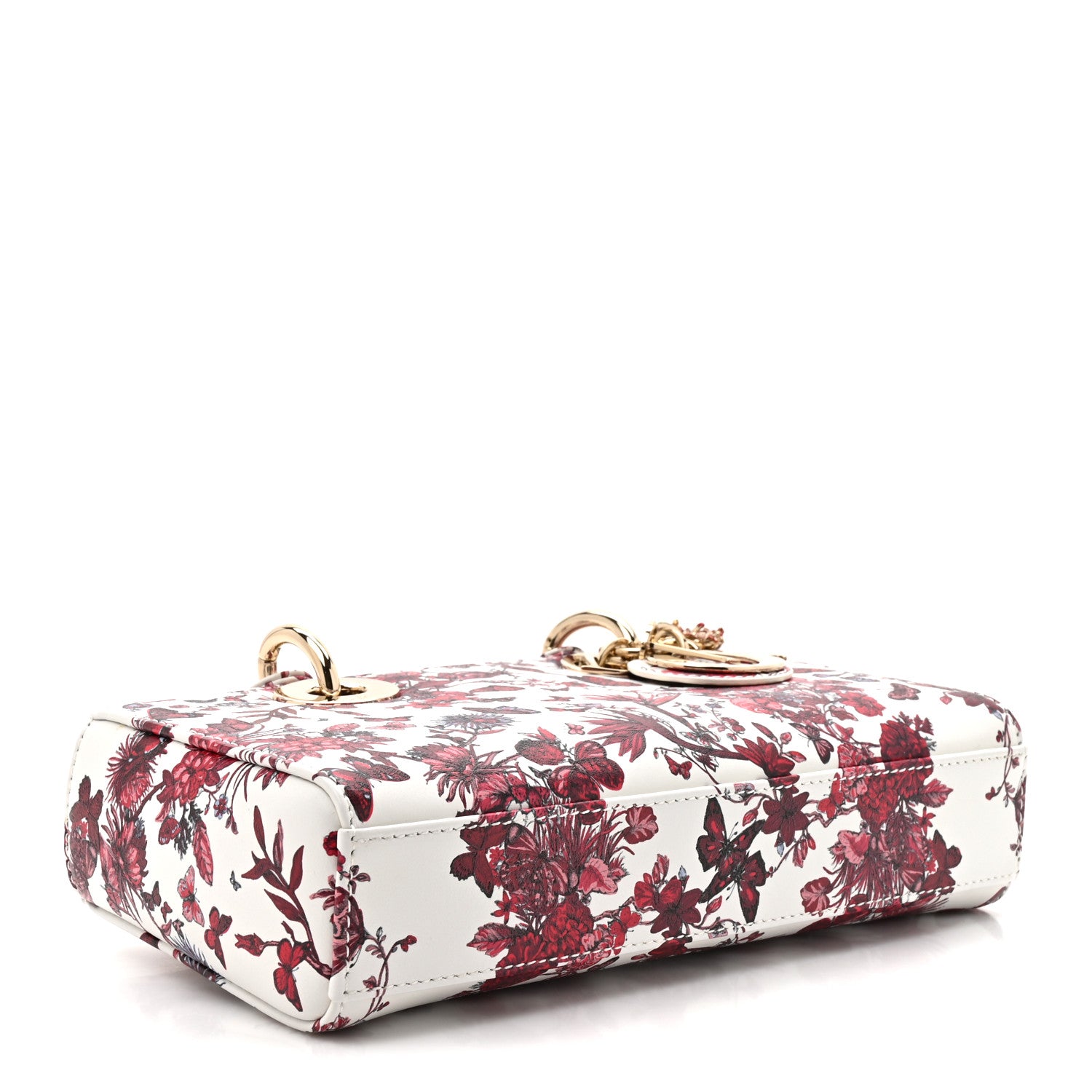Christian Dior Calfskin Bead Embroidered Ramage Butterfly Lady D-Joy White 3 of 9