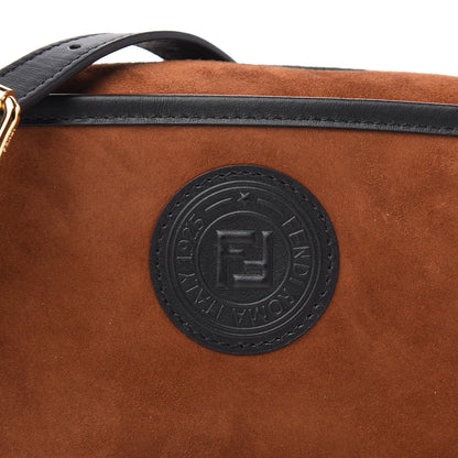 Fendi Suede Goatskin Stamp Patch Mini Camera Case Cuoio Black 10 of 11